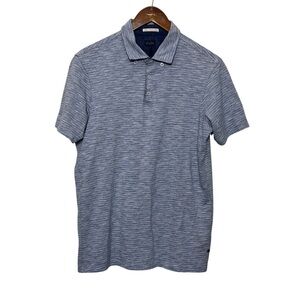 Good Man Brand Textured Polo Shirt Men’s Small Blue Cotton Short Sleeve Golf